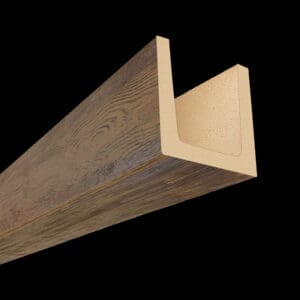 FAUX WOOD CEILING BEAMS - MOLDED SERIES - 3-SIDED - OLD WORLD