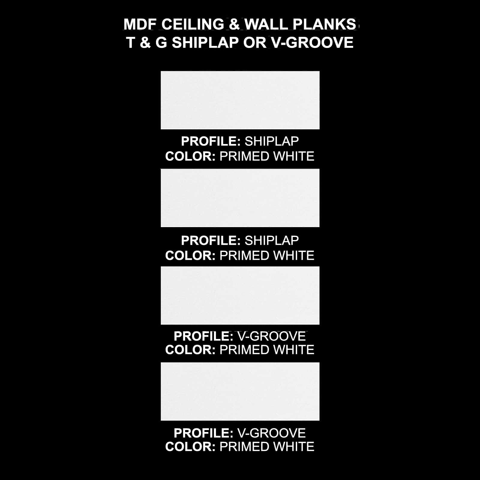 Primed MDF Shiplap VGroove T&G Ceiling & Wall Kit