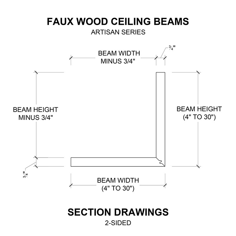 Smooth White Faux Wood Box-Beams | Pre-Painted White 2-Sided