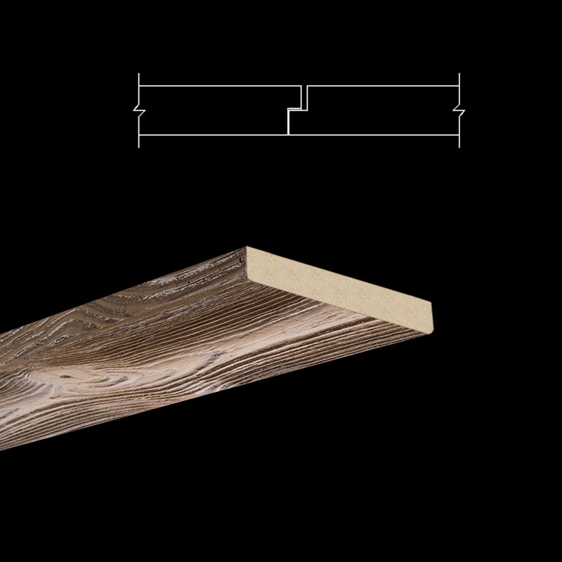 Faux Wood Ceiling & Wall Plank - Sandblasted - Light Walnut - Shiplap w/ Nickel-Gap