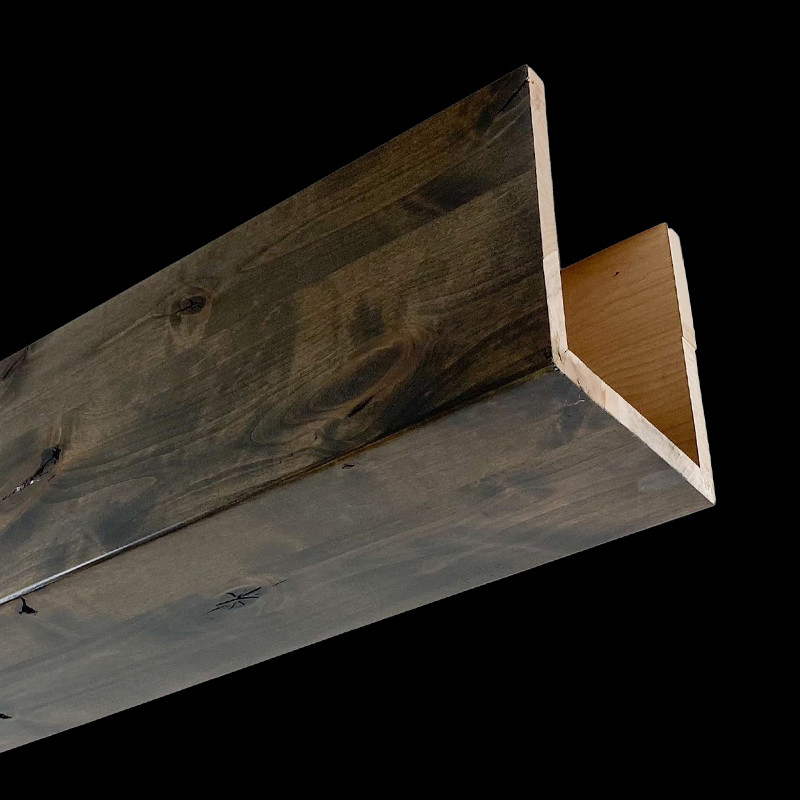 Knotty Alder Real Wood Ceiling Beams | 3-Sided Box Beams