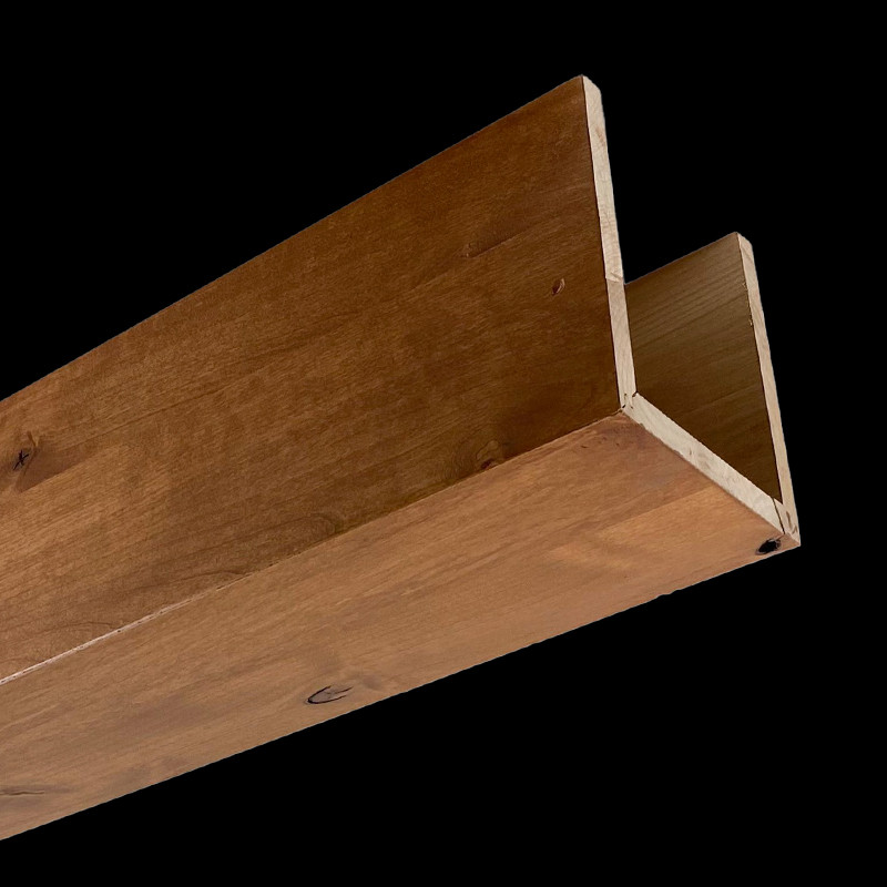 Knotty Alder Real Wood Ceiling Beams | 3-Sided Box Beams