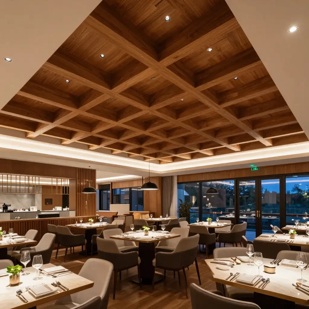 Coffered & Wood Beam Ceilings for Commercial Spaces